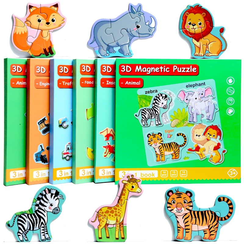 Magnetic Puzzles For Kids Ages 1-3, Travel Toddler Puzzles Ages 2-4 Year, Animal Activities Toy For Boys & Girls 3-5 Yo - Learni