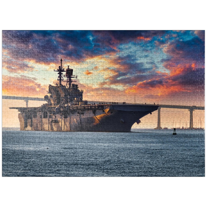 Mypuzzle A U.S. Navy Ship Leaves San Diego Bay And Heads Into The Pacific Ocean - Premium 1000 Piece Jigsaw Puzzle For Adults