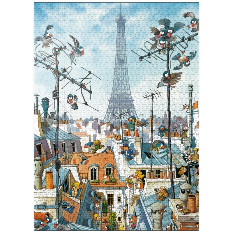 Mypuzzle Eiffel Tower - Jean-Jacques Loup - Cartoon Classics - Premium 1000 Piece Jigsaw Puzzle For Adults