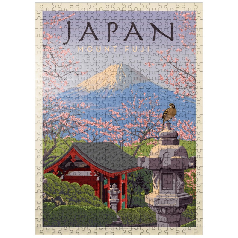 Mypuzzle Japan: Mount Fuji, Vintage Poster - Premium 500 Piece Jigsaw Puzzle For Adults