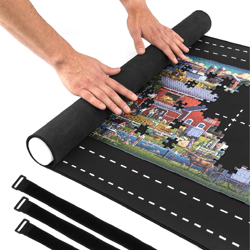 Puzzle Mat For Jigsaw Puzzle Fits 2000 1500 1000 500 Piece Puzzles Roll-Up Puzzle Mat For Adults Kids Storage & Transport By Amu