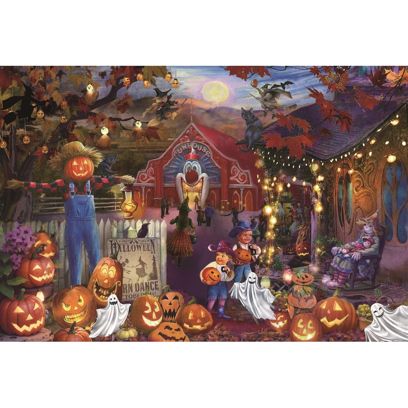 Yaoyaonuonuo Jigsaw Puzzles 500 Piece, Halloween Puzzle For Adults, 27'' X20'' Large Puzzle Halloween Decoration For Family Part