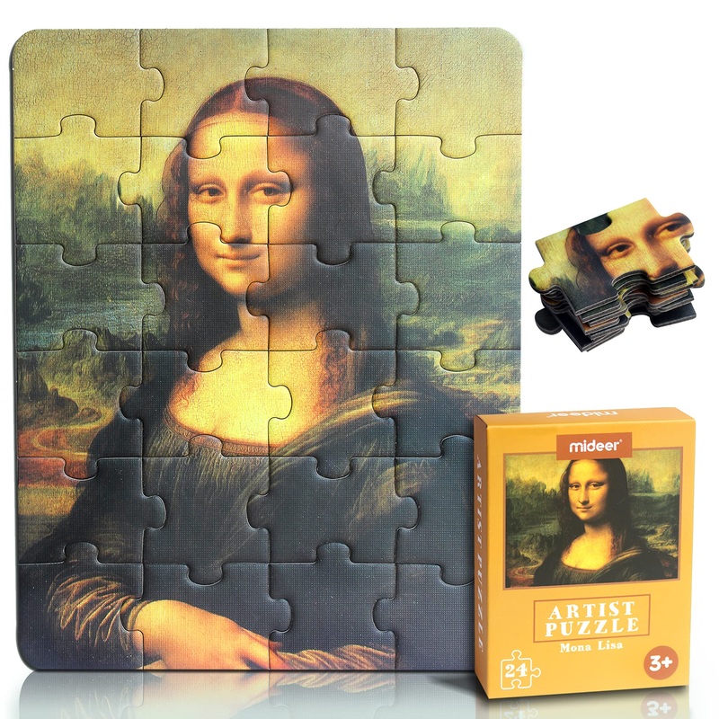 Yogeon 24 Pieces Da Vinci Mona Lisa Puzzle, Toddler Artist Puzzles For Kids Ages 3-5,4-6 Easy-An Intellectual Decompression Ente