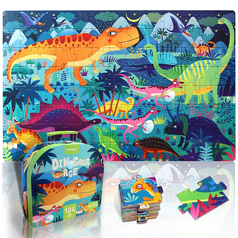 Yogeon Puzzles For Kids Ages 4-6, 6-8,100 Piece Dinosaur Puzzles For Toddler 3-5,Floor Puzzle Age 5-7 Children Learning Preschoo