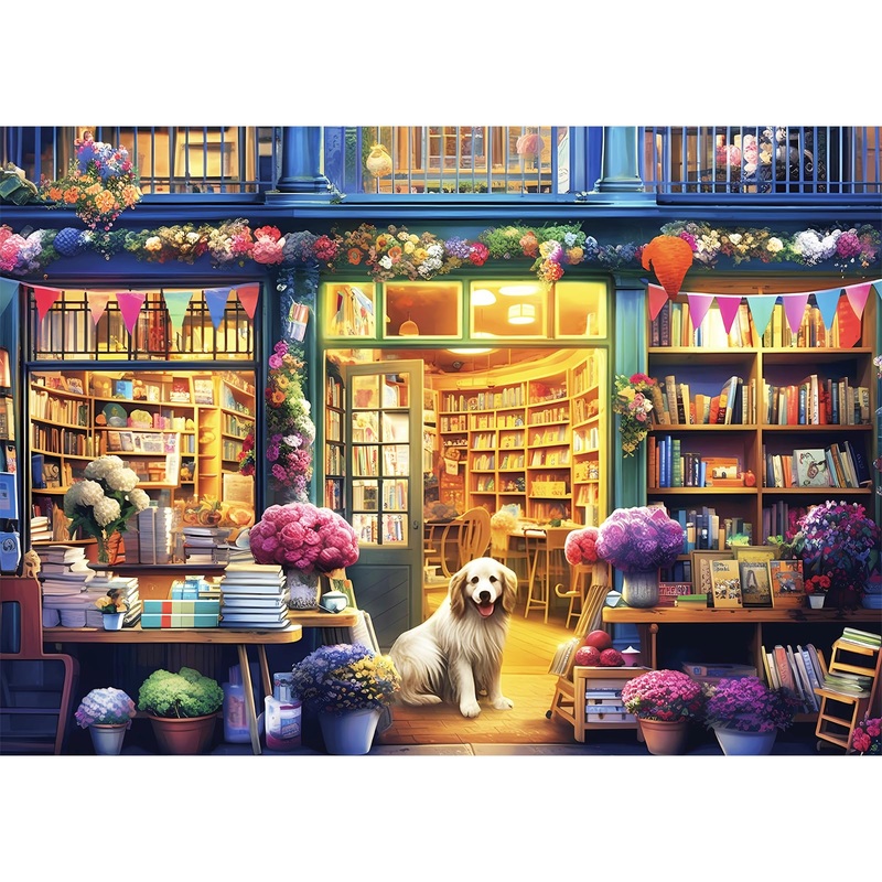 500 Piece Puzzles For Adults, Jigsaw Puzzles 500 Pieces, Puzzles 500 Pieces For Adults, Bookstore Dogs Jigsaw Puzzles, Funny Puz