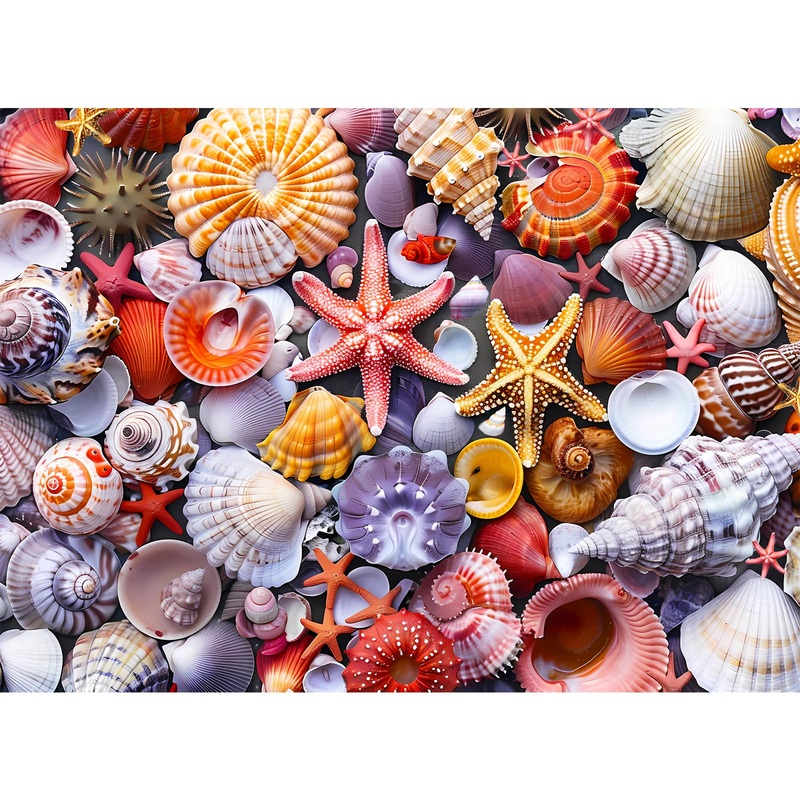 500 Pieces Jigsaw Puzzles For Adults-Colorful Beach Shells Puzzle For Adults Children Elderly-Recycled Paper Puzzle 500 Pieces-G