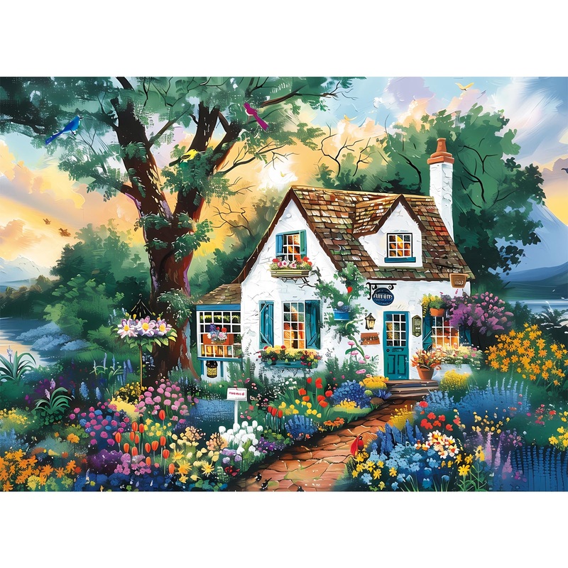 500 Pieces Jigsaw Puzzles For Adults-Garden Patio Puzzle For Adults Children Elderly-Recycled Paper Puzzle 500 Pieces-Glossy, St