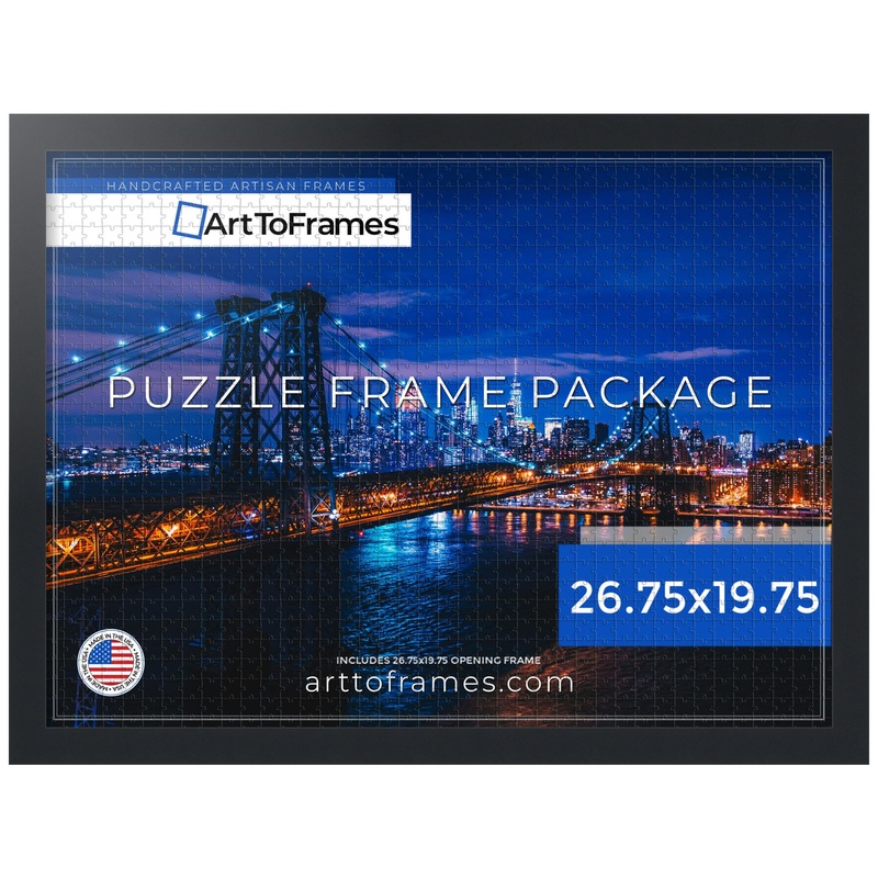 Arttoframes 26.75X19.75 Inch/68X50 Cm Black Frame For 1000 Piece Puzzles.This 1.25 Inch Custom Mdf Puzzle Frame Is Black - Comes