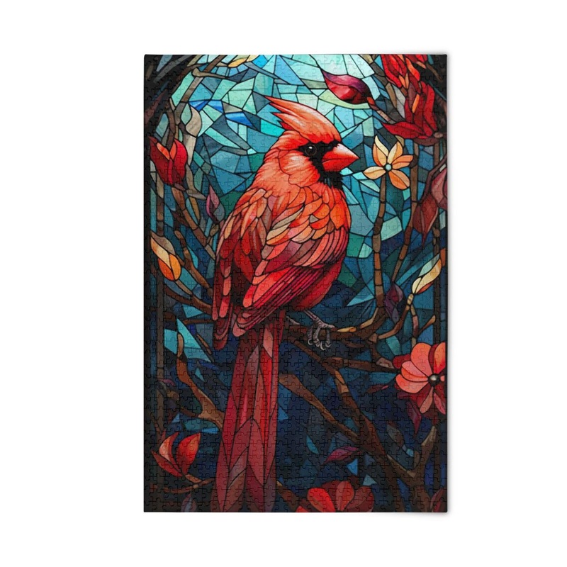 Cardinal Jigsaw Puzzles 500 Pieces For Adults,Learning Educational Puzzles,Difficult And Challenge Families Toys With Mesh Stora