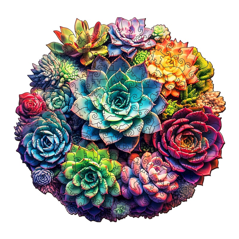 Foyucool Wooden Puzzles For Adults, Unique Puzzles For Adults, Irregular Plant Shaped Wooden Jigsaw Puzzles, Creative Birthday G