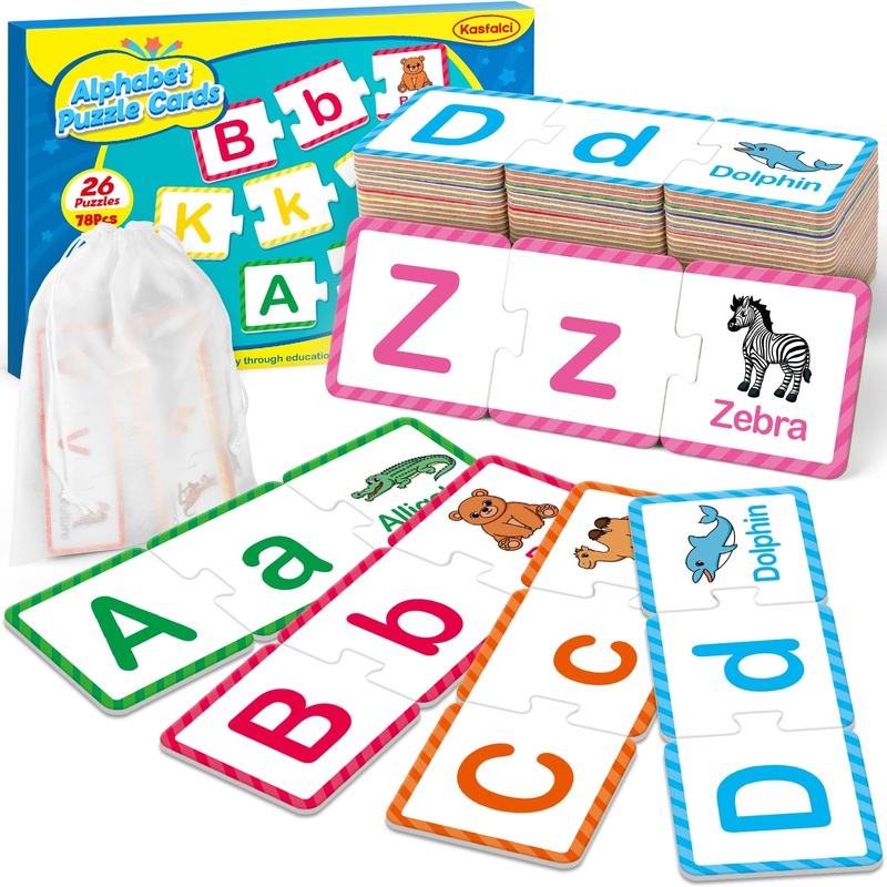Kasfalci Alphabet Puzzle Cards,Abc Puzzle,Alphabet Learning Toys,Abc Learning For Toddlers Kids,Matching Letter Game,Preschool L