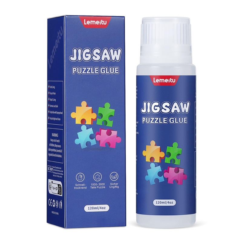 Lemeitu Jigsaw Puzzle Glue For 1000/1500/3000 Pieces Puzzles, Non-Toxic Pva Glue, Adhesive Glue, Quick Dry,120Ml,1 Pack