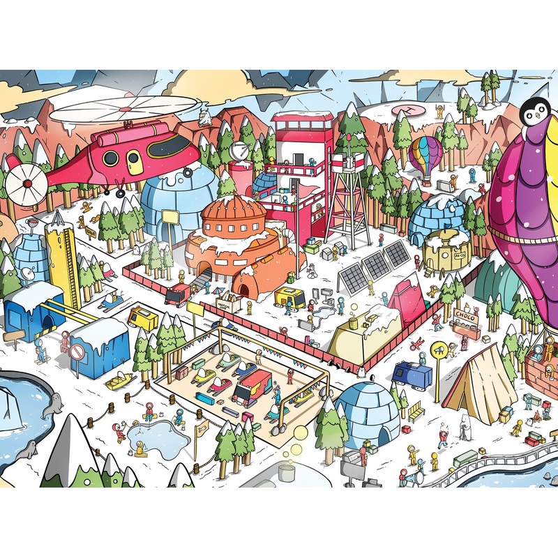 Lucky Puzzles Arctic Antics - 500 Piece Jigsaw Puzzle For Adults & Kids 12+ | Funny Polar Adventure Magic Puzzle | Coolest Adult