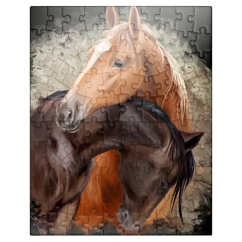Mypuzzle Horse Hug - Premium 100 Piece Jigsaw Puzzle - Made In Usa