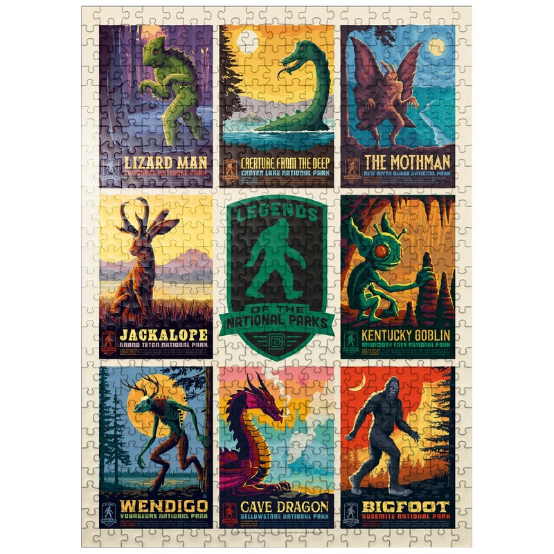 Mypuzzle Legends Of The National Parks: Multi-Image Print - Edition 1, Vintage Poster - Premium 500 Piece Jigsaw Puzzle For Adul
