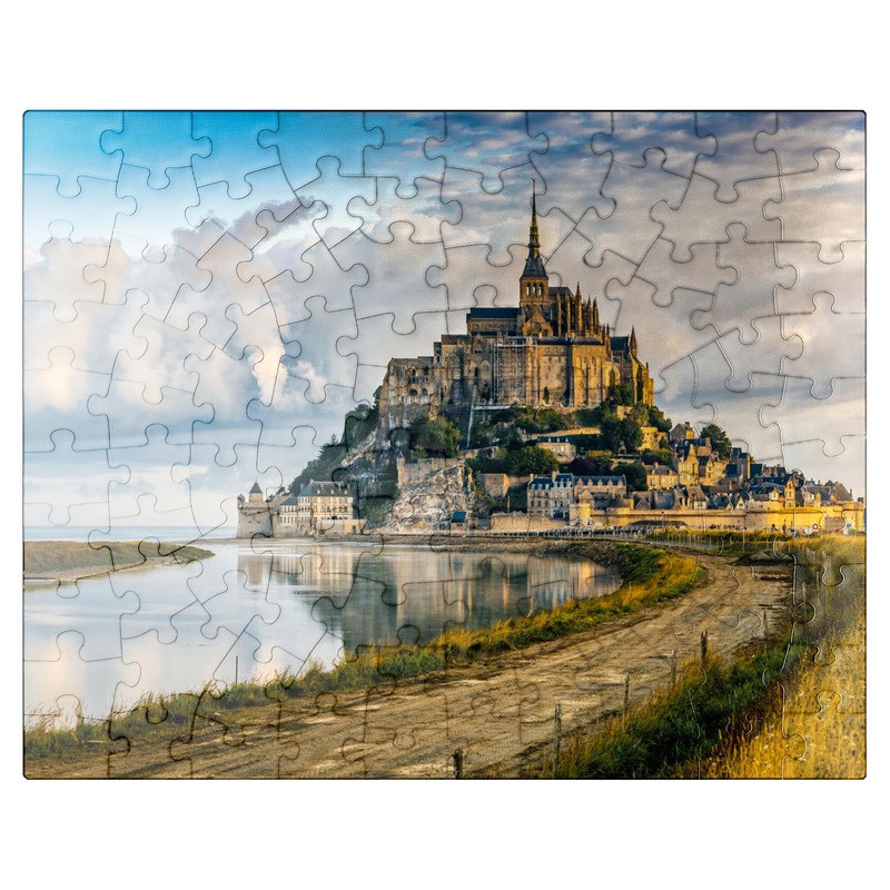 Mypuzzle Morning View Of Mont Saint-Michel France - Premium 100 Piece Jigsaw Puzzle For Adults