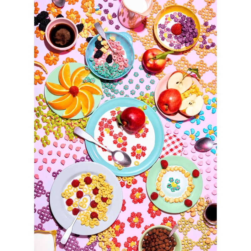 Piecework Puzzles Early Bird 1000 Piece Puzzle For Adults, Challenging Jigsaw Puzzle With Sugary Breakfast Cereal Imagery, Soft-