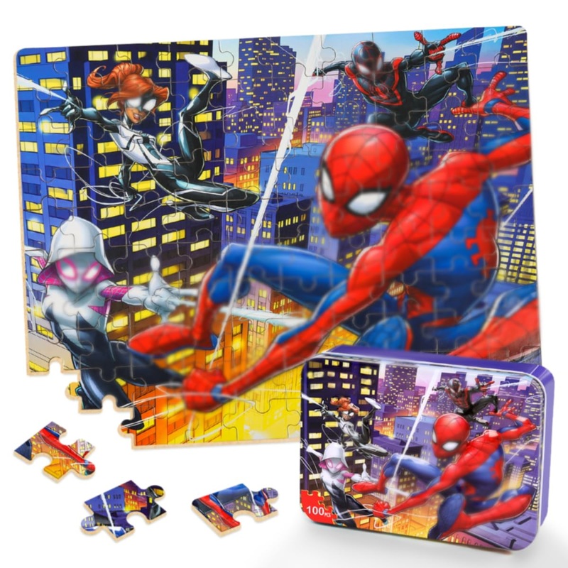 Puzzles For Kids Ages 4-8,Kids Puzzles In A Metal Box,Cool Toys Puzzles,Children Boys Girls Learning Educational Puzzles,100 Pie