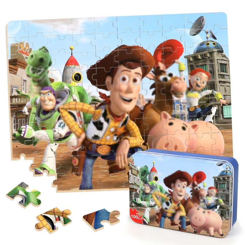 Puzzles For Kids Ages 4-8,Kids Puzzles In A Metal Box, Cute Toys Puzzles,Children Boys Girls Learning Educational Puzzles Packed