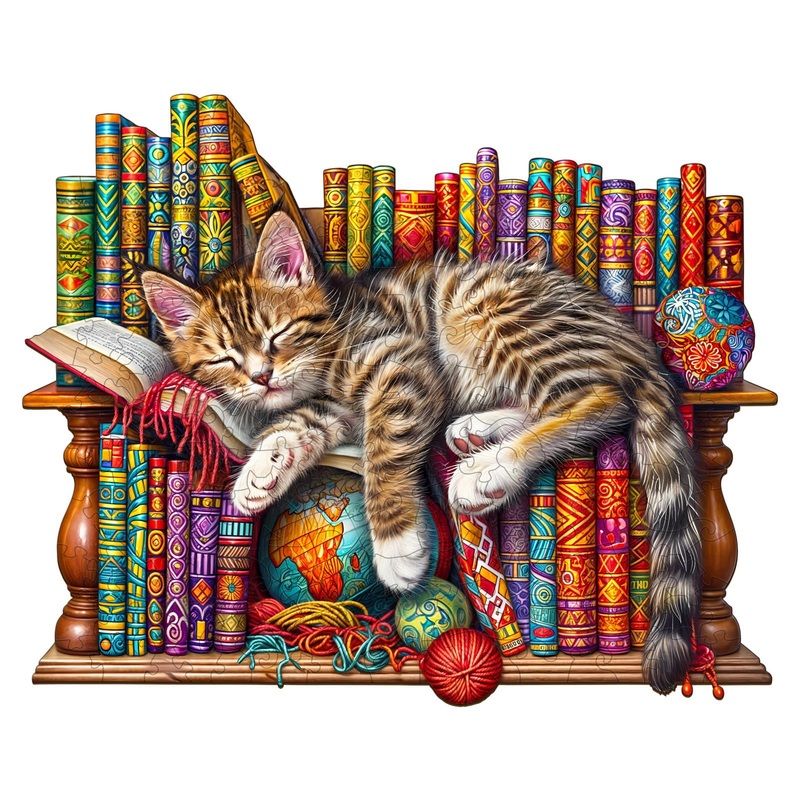 Wooden Cat Puzzles - Unique Shaped Wooden Jigsaw Puzzles For Adults And Kids - Dreamy Cat Wooden Puzzles - Christmas Birthday Gi