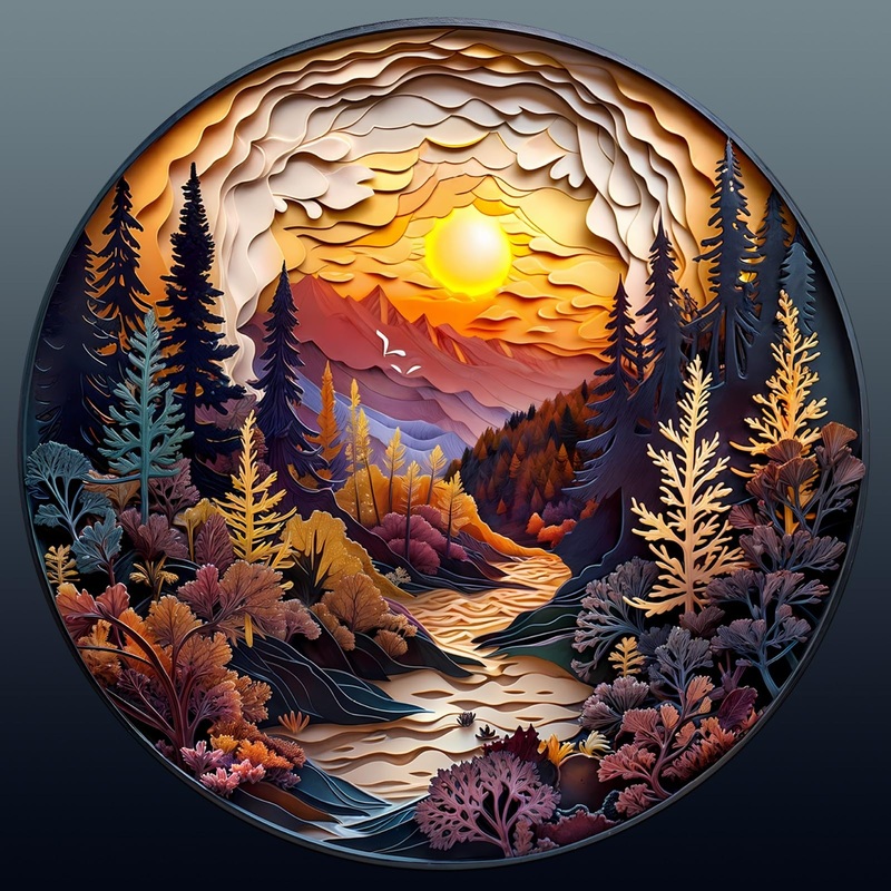 Wooden Puzzle For Adults-3D Sunset Forest Wooden Puzzle Unique Shape Advanced Animal Jigsaw Puzzle For Adults And Kids,Best Gift