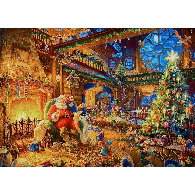 1000 Piece Puzzle For Adults Christmas Cabin Christmas Puzzle, Santa Claus Christmas Puzzles 1000 Pieces, Santa'S House 1000 Pie