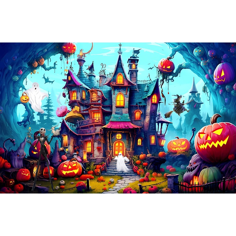 1000 Pieces Puzzle For Adults, Halloween Puzzle, Horror Haunted House Puzzle Pieces,Holiday Party Gifts Puzzles (Halloween -1, 1