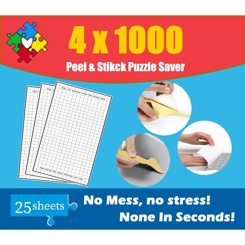 25 Sheets Puzzle Saver Puzzle Glue Sheets Preserve 4    1000 Pieces Jigsaw Puzzles Glue And Frame Peel And Stick Puzzle Saver Pu
