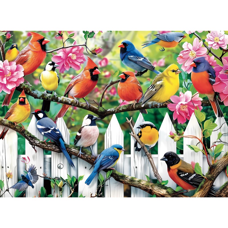 300 Pieces Jigsaw Puzzles For Adults-Morning Serenade Birds Puzzle For Adults Children Elderly-Recycled Paper Puzzle 300 Pieces-