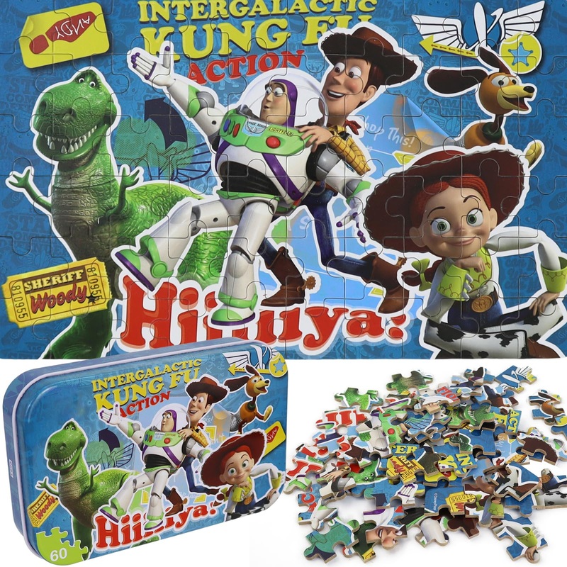 60 Piece Toy Story Puzzles In A Metal Box For Kids Ages 4-8 Jigsaw Puzzles For Girls And Boys Great Gift For Children (0683)