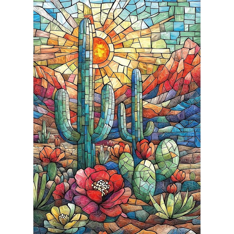 Blueforest Cactus Puzzle Puzzles For Adults 1000 Pieces, Impossible Hard Difficult Challenging Plant Puzzles For Adults, Colorfu