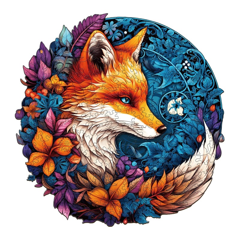 Blumuze Wooden Puzzles For Adults (200 Pcs, 11.5 * 11.3N) Fox Wood Jigsaw Puzzles For Adults Animal Shaped Wood Puzzle Gifts For