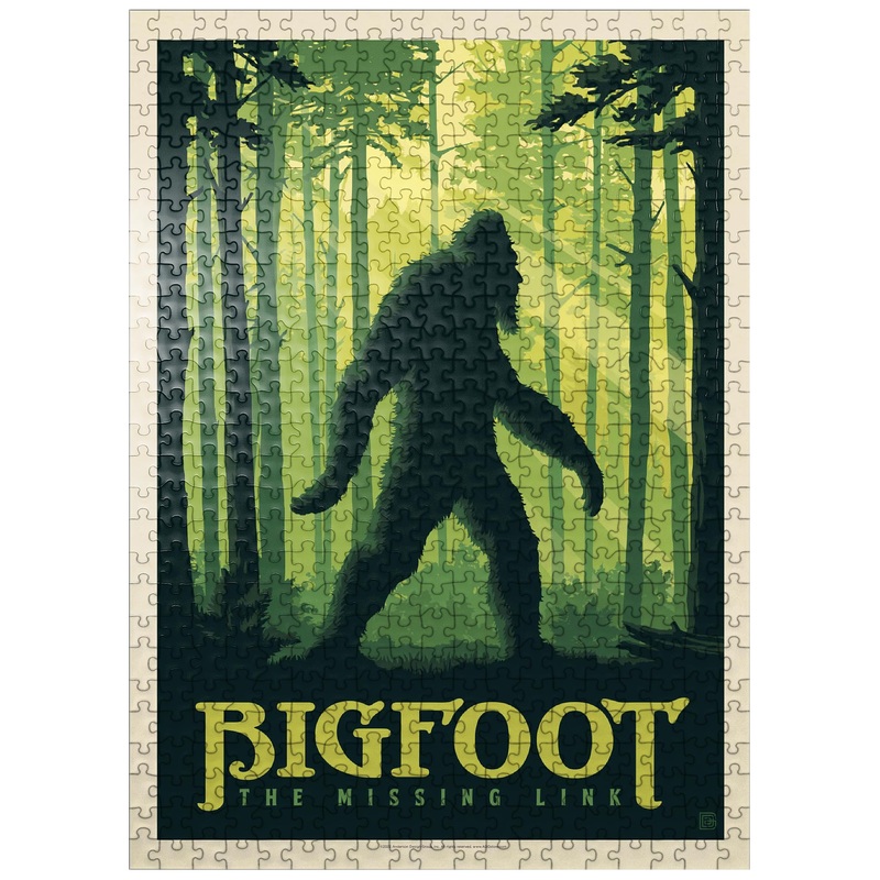 Mypuzzle Bigfoot: The Missing Link, Vintage Poster - Premium 500 Piece Jigsaw Puzzle For Adults