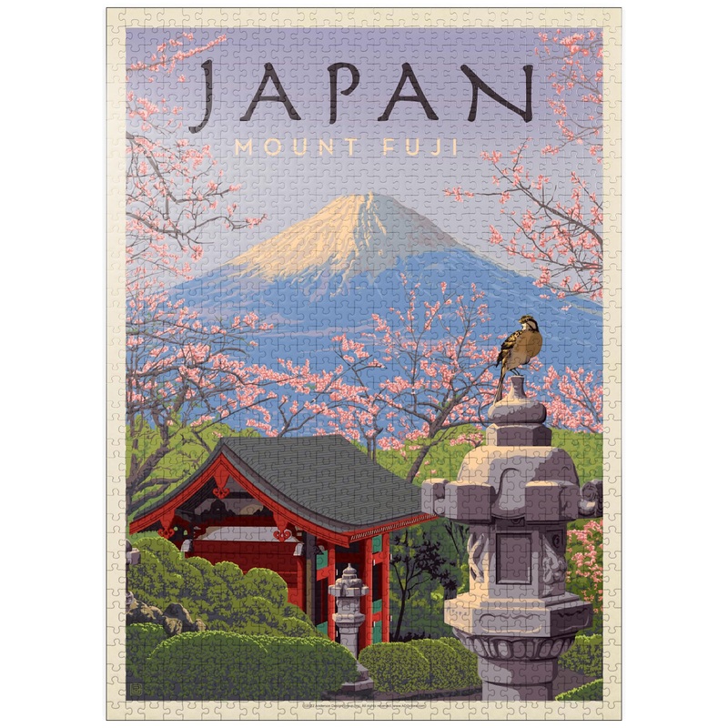Mypuzzle Japan: Mount Fuji, Vintage Poster - Premium 1000 Piece Jigsaw Puzzle For Adults