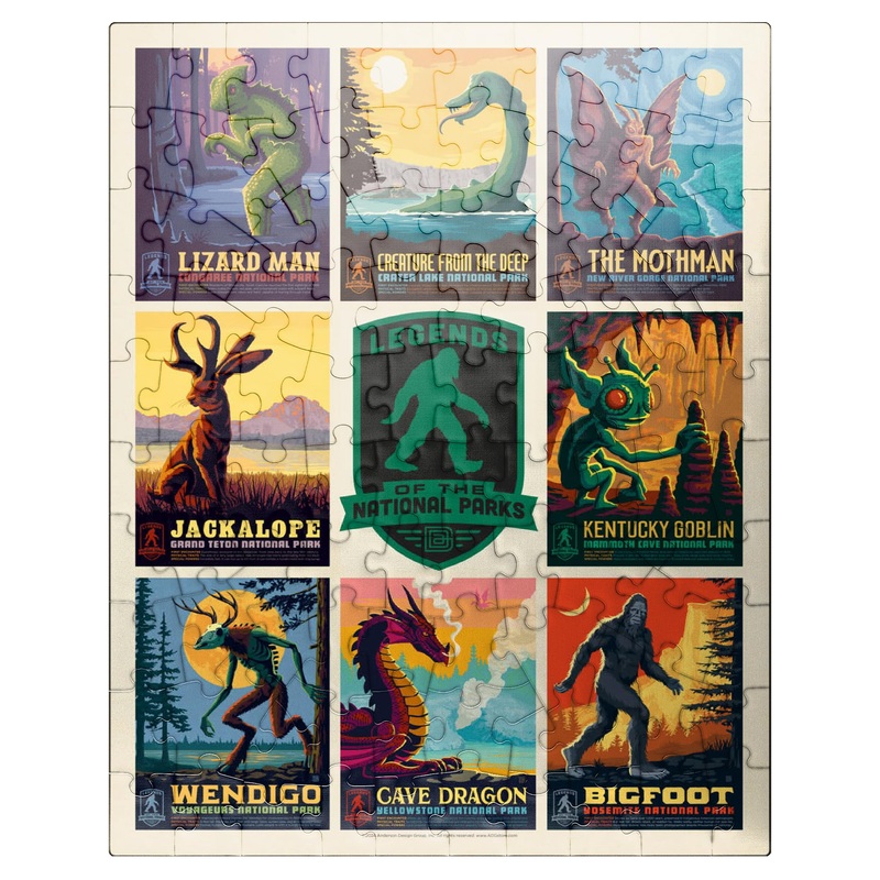Mypuzzle Legends Of The National Parks: Multi-Image Print - Edition 1, Vintage Poster - Premium 100 Piece Jigsaw Puzzle For Adul