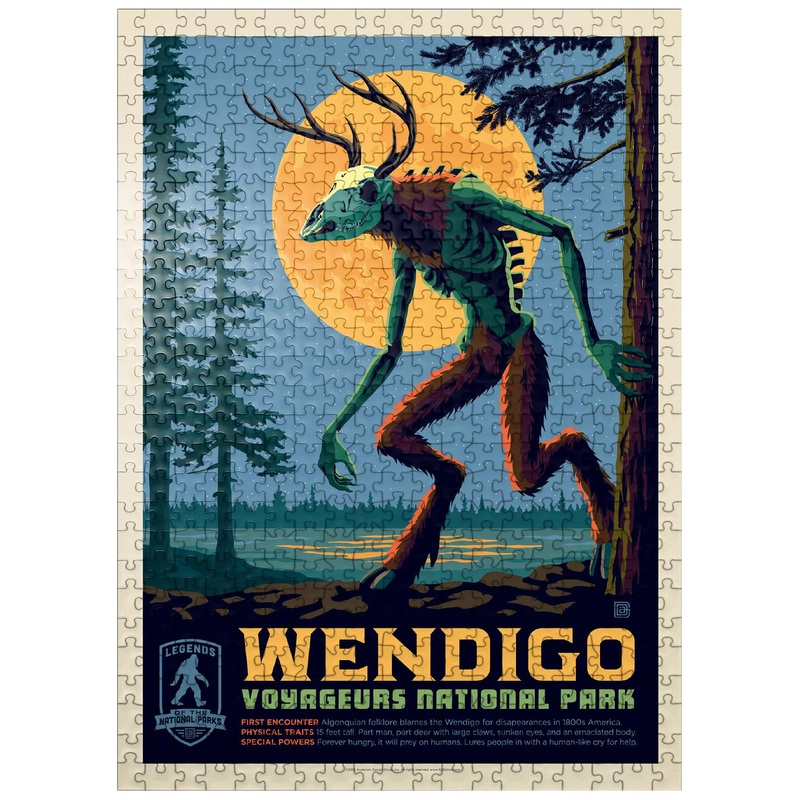 Mypuzzle Legends Of The National Parks: Voyageurs' The Wendigo, Vintage Poster - Premium 500 Piece Jigsaw Puzzle For Adults