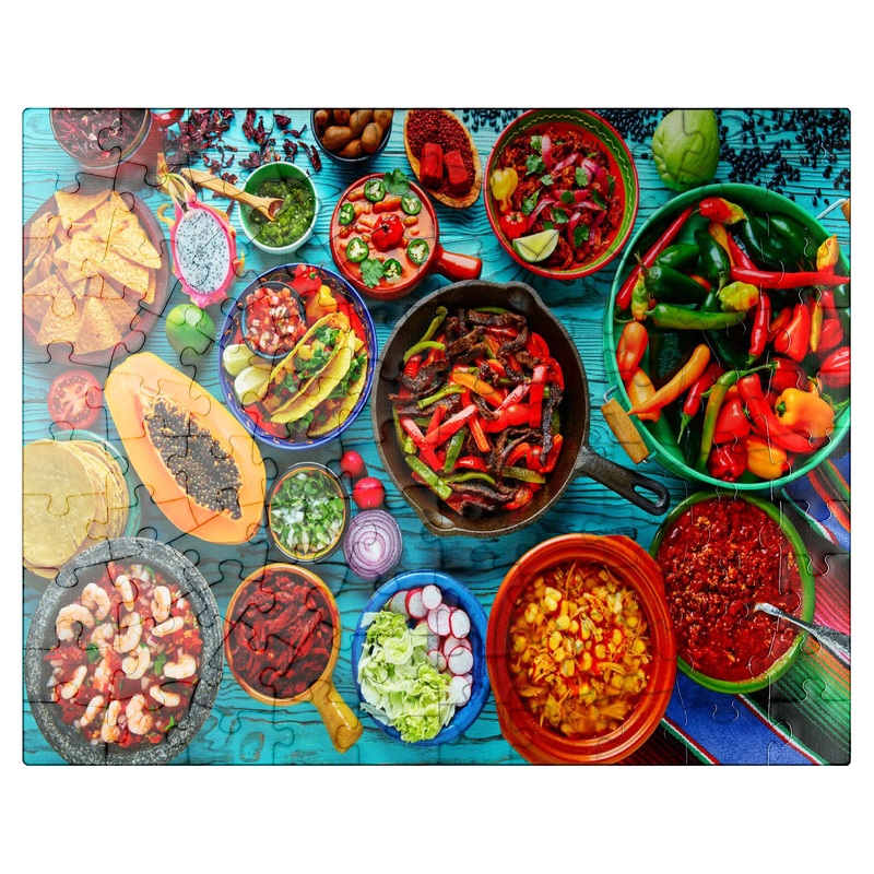 Mypuzzle Mexican Food - Premium 100 Piece Jigsaw Puzzle - Made In Usa