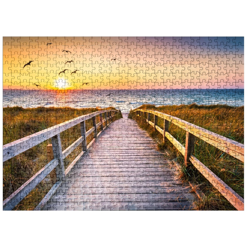 Mypuzzle Sunset On Dune Beach In The North Sea - Premium 500 Piece Jigsaw Puzzle For Adults