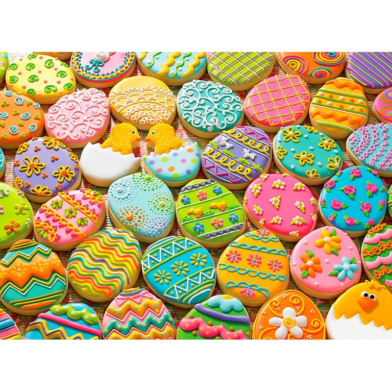 Puzzles For Adults 1000 Piece-Easter Egg Biscuits-Wooden Puzzles-Puzzle Hands-On Game-Family Decoration (1000 Piece, 003)