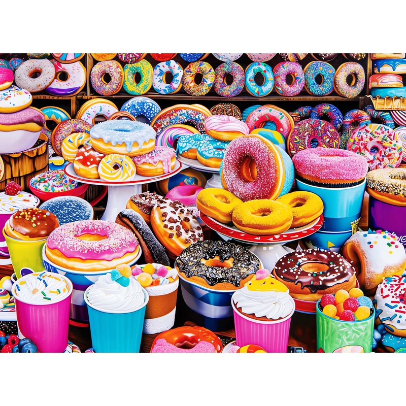 Puzzles For Adults 1000 Pieces,Family Puzzle Game Toy Puzzle, Donuts Family Puzzle - Puzzle Gift (Donut - B)