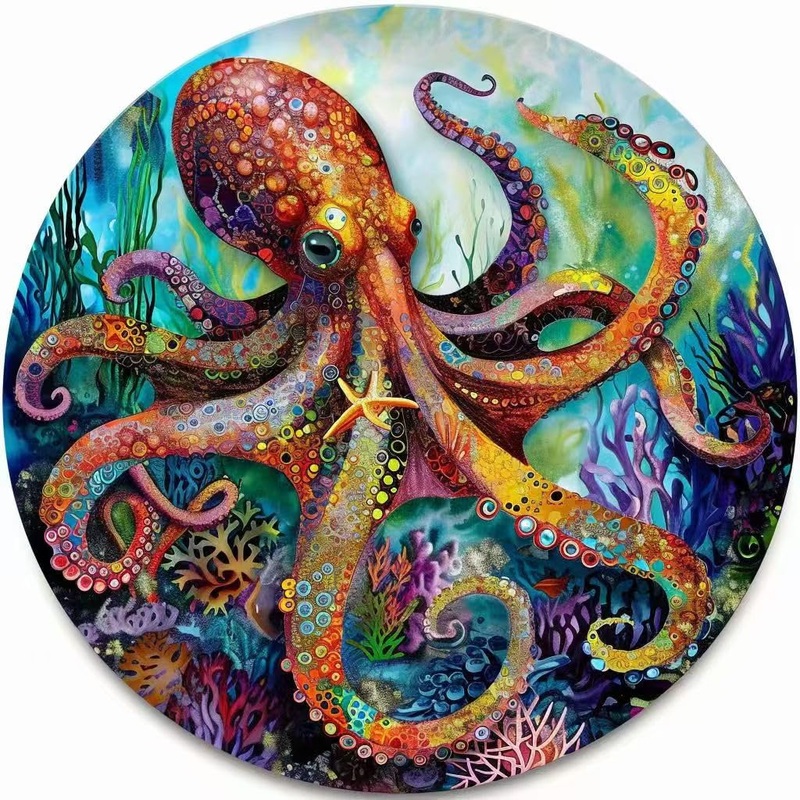 Reouinty Wooden Puzzle Ocean Octopus 200Pcs