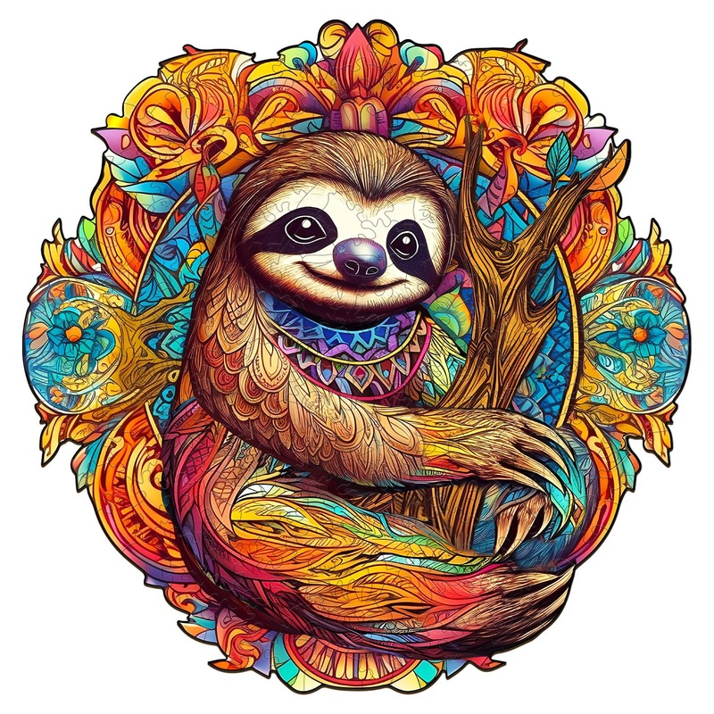 Wooden Jigsaw Puzzle, Sloth Puzzles For Adults, 200Pcs 11.8X11.7In Eco-Friendly Unique Animal Shape Sloth Puzzle, Toy Gift For A