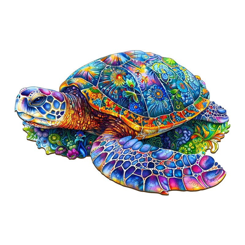 Wooden Turtle Puzzles - Unique Shaped Wooden Jigsaw Puzzles For Adults And Kids - Fantasy Turtle Wooden Puzzles - Christmas Birt