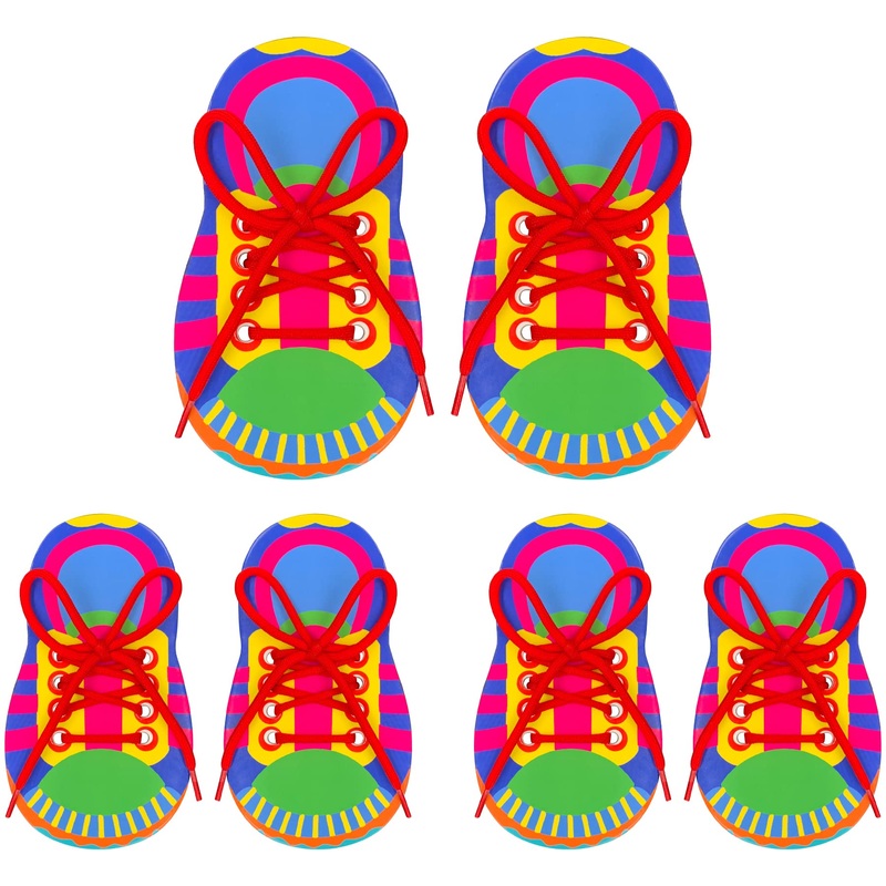 Zakvoor 6 Sets Of Shoelace Threading Teaching Toys Learn To Tie Shoelaces Kindergarten Early Educational Rope Practice Bowknot P