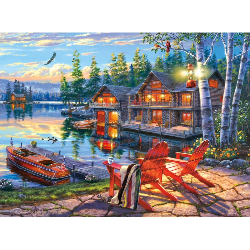 Buffalo Games - Darrell Bush - Loon Lake - 1000 Piece Jigsaw Puzzle , Blue