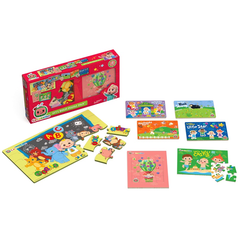 Cocomelon, 7-Pack Jigsaw Puzzle Mega Bundle Includes Foam Wood Inlay Puzzles Featuring Jj & Friends From The Netflix Youtube Sho