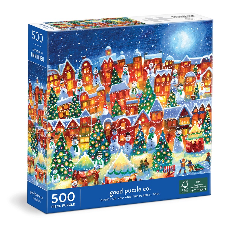 Galison Good Puzzle Co. Little Town Lights 500Pc Puzzle