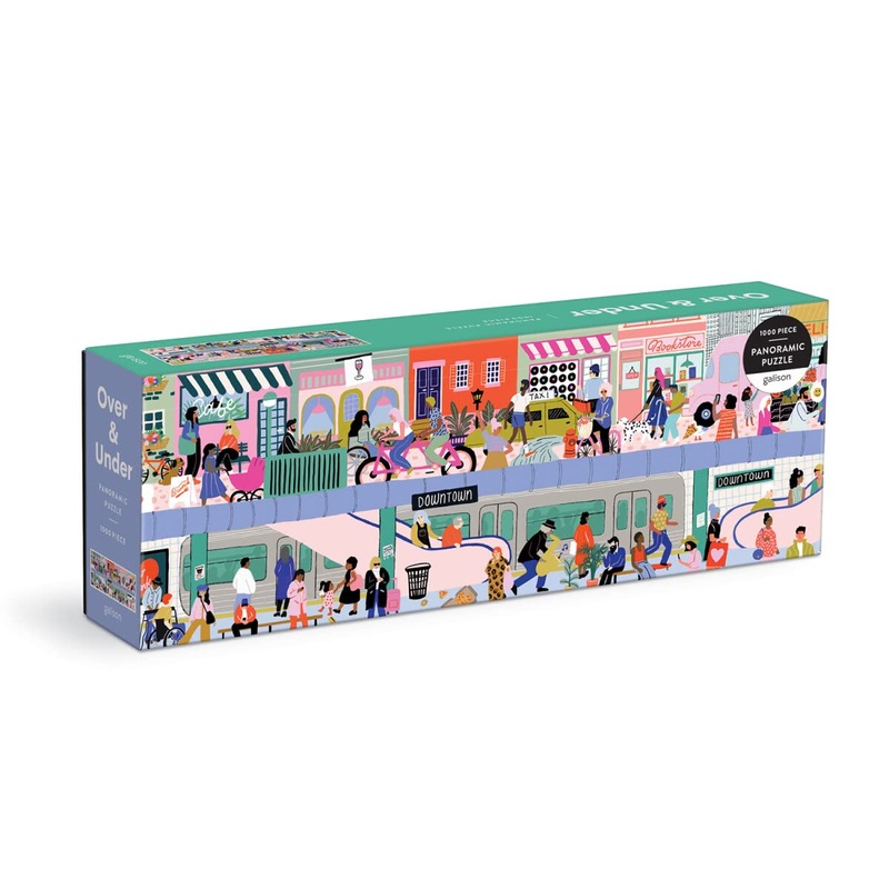 Galison Over & Under 1000 Piece Panoramic Puzzle - Colorful And Bright Jigsaw Puzzle, Thick And Sturdy Pieces, Family Activity