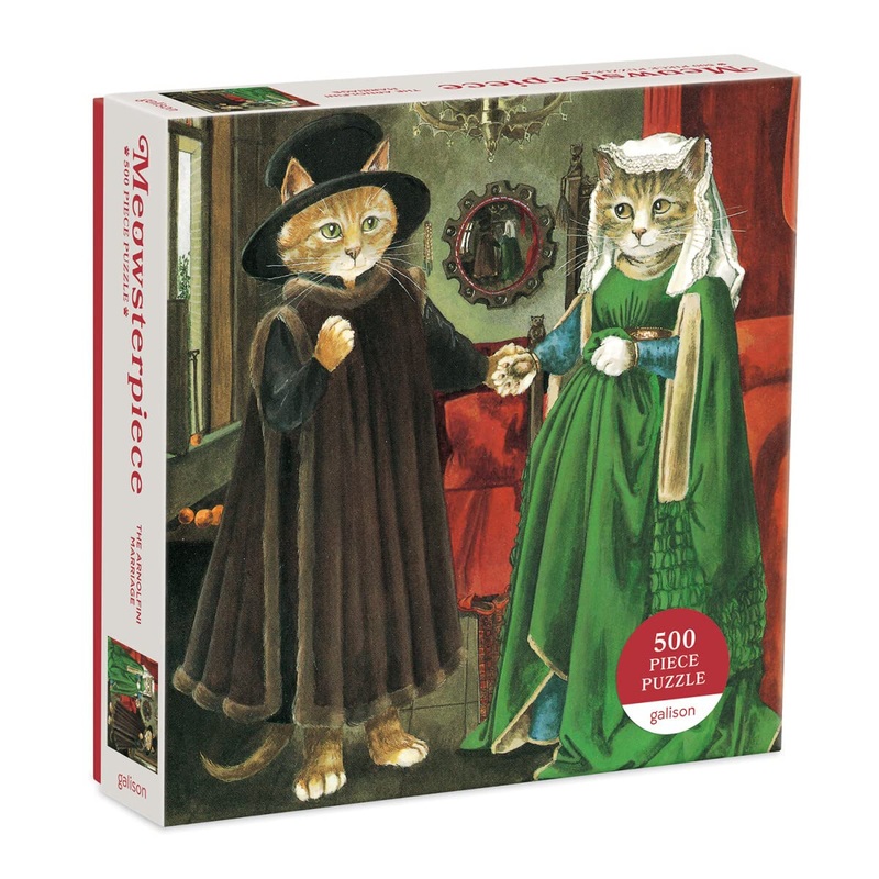 Galison The Arnolfini Marriage Meowsterpiece Of Western Art 500 Piece Puzzle From Galison - Beautifully Illustrated Parody Of Va