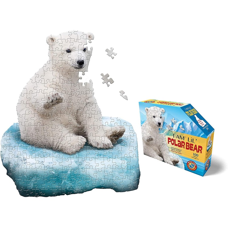I Am Lil Polar Bear 100 Piece Animal-Shaped Jigsaw Puzzle